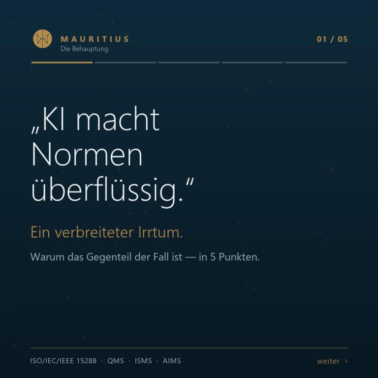„KI macht Normen überflüssig.“ — Das Gegenteil ist der Fall.